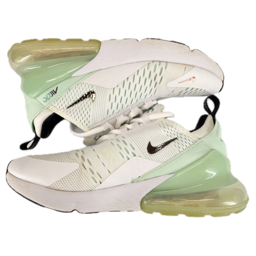 Nike Air Max 270 White Green Women Size 7 Low Top Lace Up Running Walking Gym - Picture 7 of 11